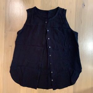 Ann Taylor LOFT sleeveless black button down (tags removed)